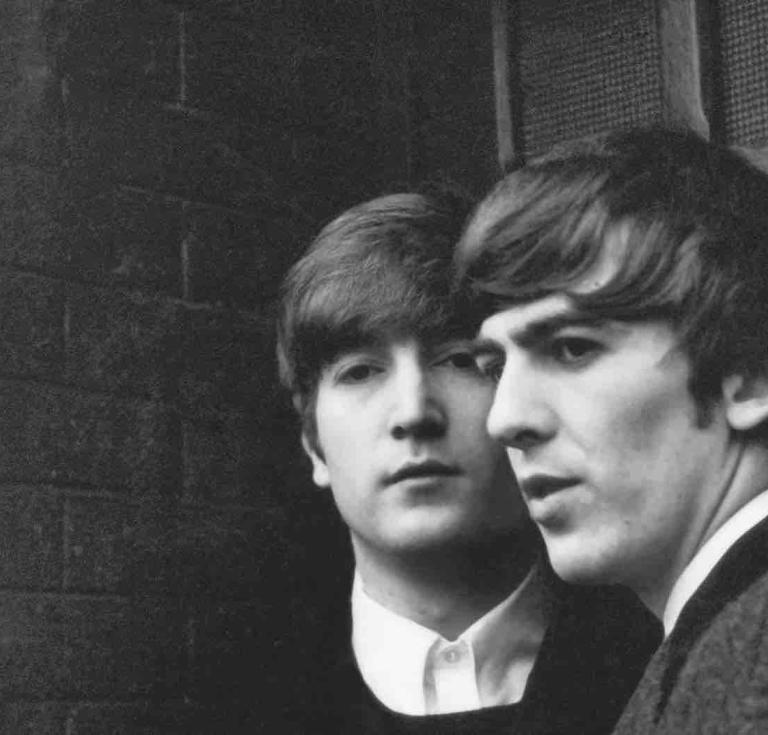 John Lennon and George Harrison, Paris. 1964 