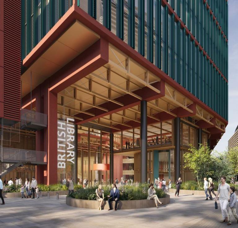 Visualisation of the British Library extension Rogers Stirk Harbour Partners