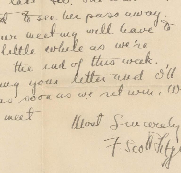 Autograph letter signed. April 22, 1924, Great Neck.