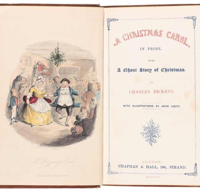 Frontispiece illustration to the first edition of Charles Dickens’s A Christmas Carol