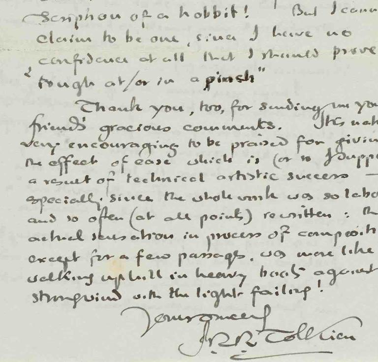 Tolkien discusses his hobbitness in this letter