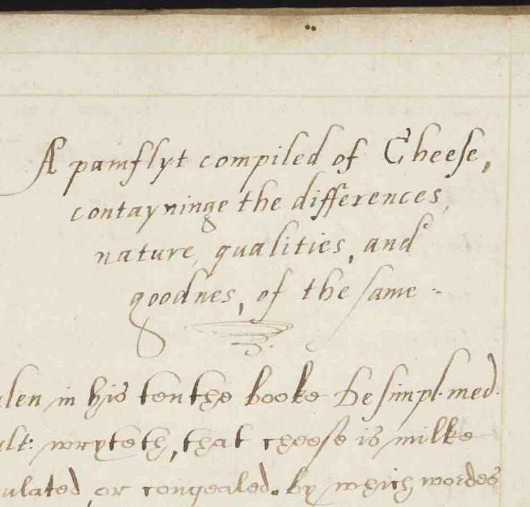 Introductory page of A pamflyt compiled of Cheese