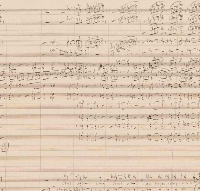 Autograph music manuscript by Tchaikovsky from the first version of the opera Mazepa