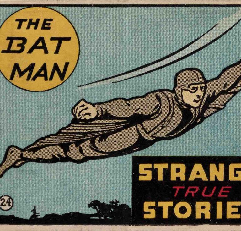 The Bat Man card, one of 24 cards in Wolverine’s 1936 Strange True Stories gum card set. Sold for $64,906 against an estimate of $10,000-$20,000 