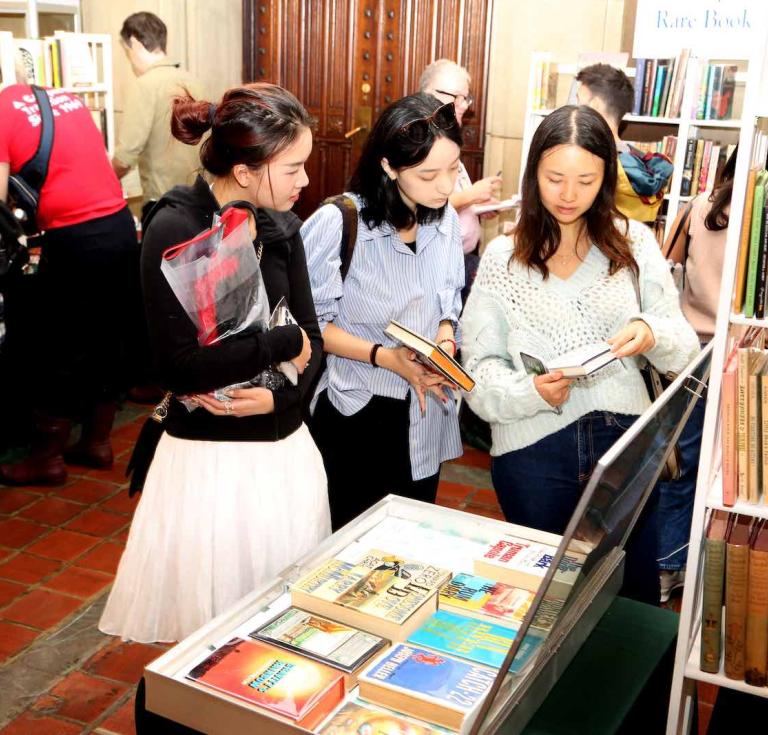 Browsing at Fine Books Fairs' debut 'Empire State Rare Book & Print Fair' in New York earlier this year