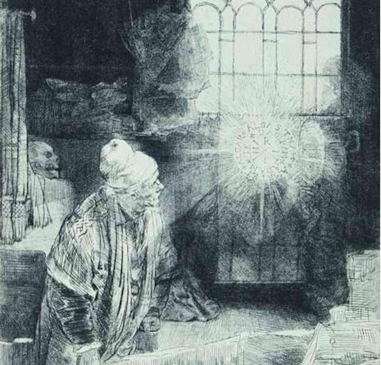 Rembrandt's etching of Faust