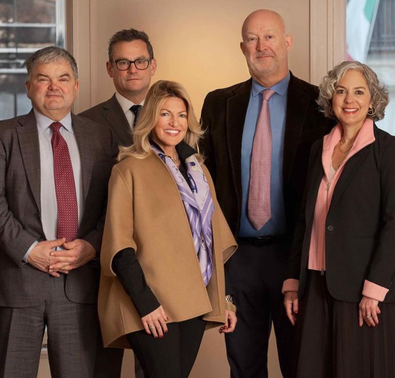 The new merged team. Left to Right: Hanna Dougher, Chief Operating Officer; Fraser I. Niven, President; Andrew Seltzer, Deputy Chief Operating Officer; Alyssa D. Quinlan, Chief Executive Officer; Alasdair Nichol, Deputy Chairman; Molly Morse Limmer, Deputy Chairman; and Molly E. Gron, Managing Director, National, Trusts, Estates & Private Clients.