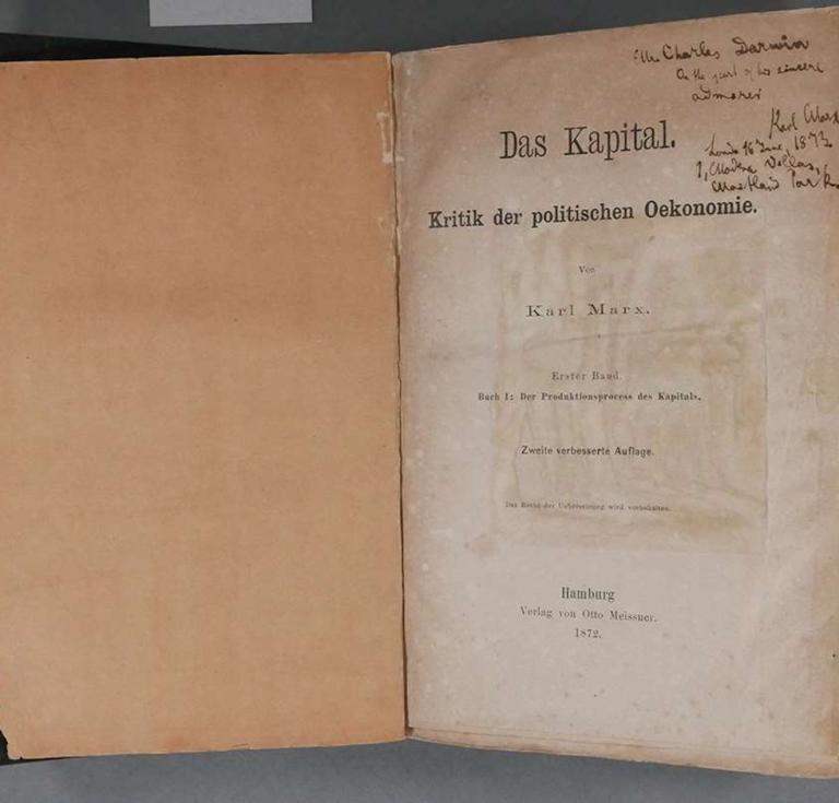The copy of Das Kapital before conservation work