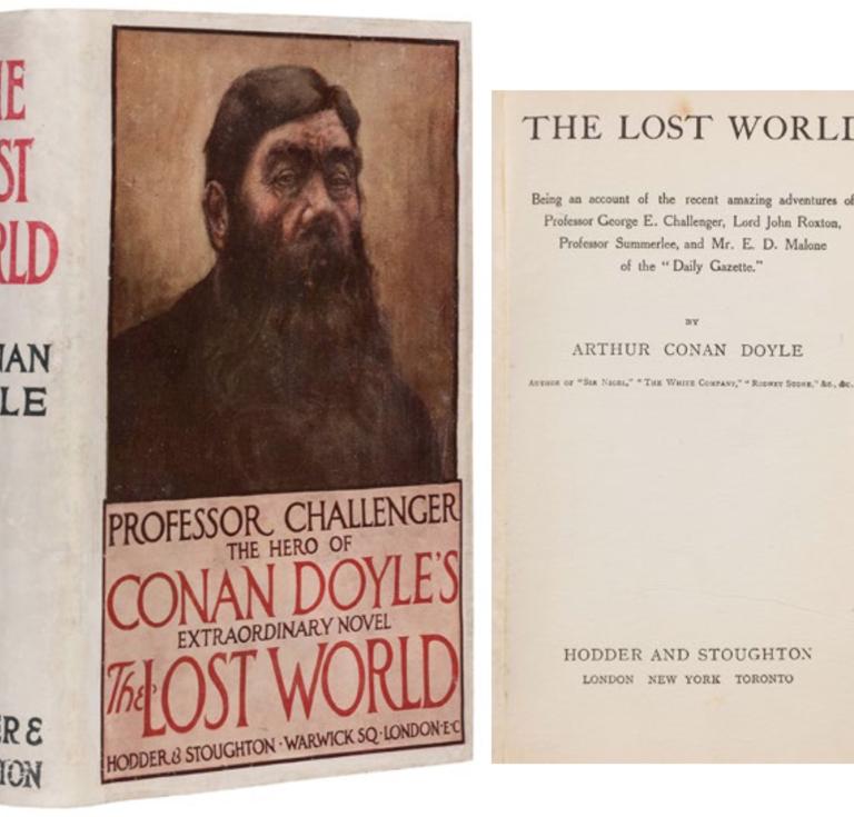 The first English trade edition of Conan Doyle's The Lost World in its original dust jacket