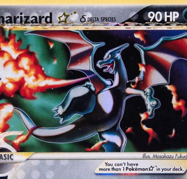 2006 Pokemon EX Dragon Frontiers Rare Holofoil #100 Charizard Gold Star - PSA NM 7