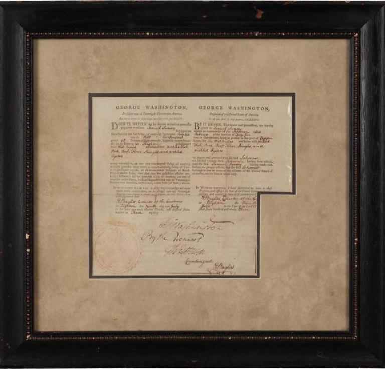 The letter signed by Washington and Jefferson