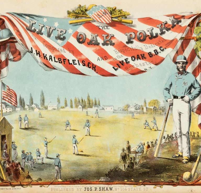 Chromolithograph title page for "The Live Oak Polka"