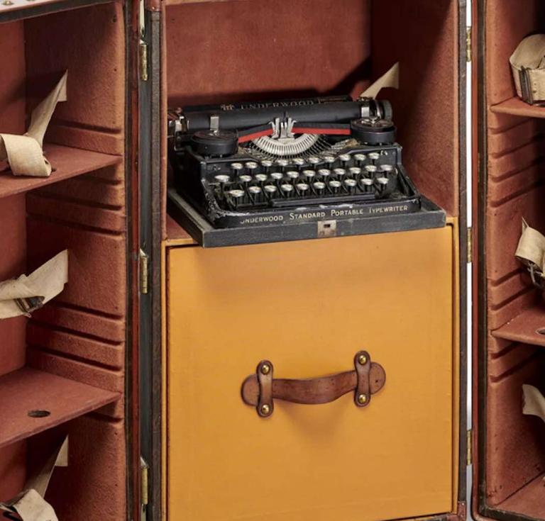 A monogram canvas library trunk with brass metal hardware, circa 1930. Estimate: €10,000 – 15,000