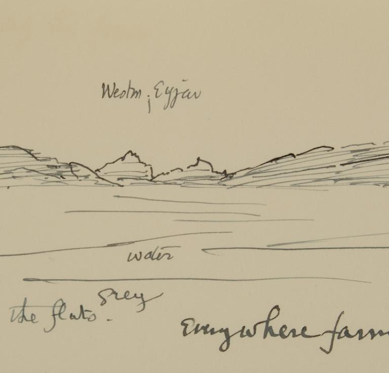 Pencil and ink sketch by May Morris