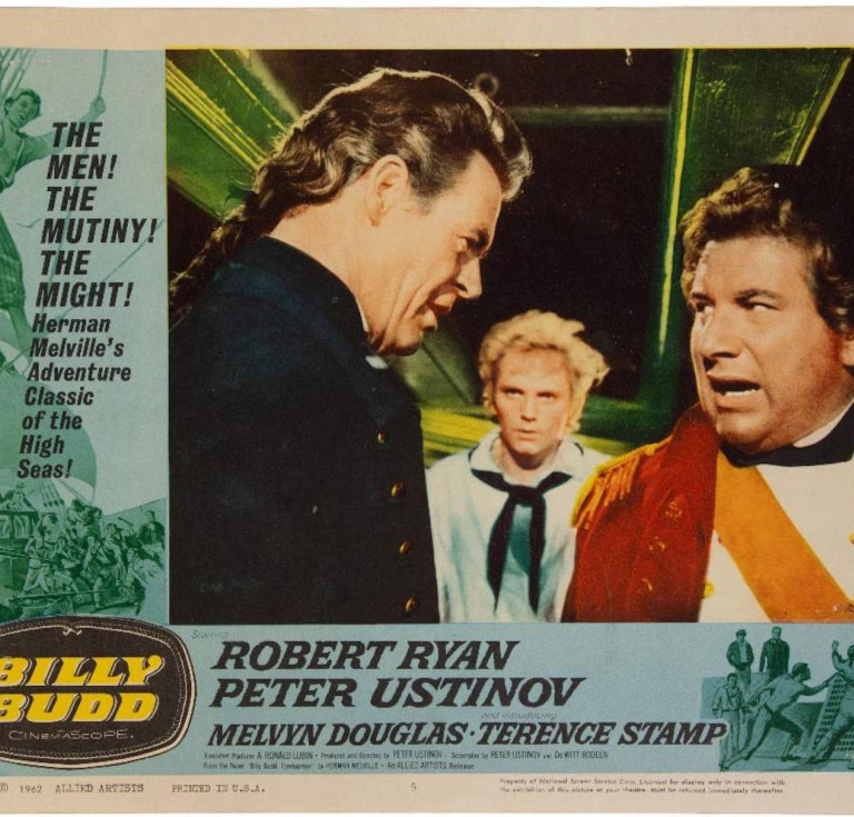 The 1962 Allied Artists’ film production of Billy Budd, starring Robert Ryan, Peter Ustinov and Terence Stamp as Billy