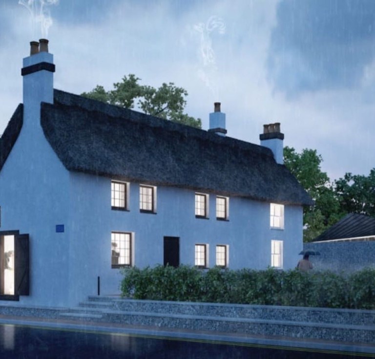 Artist's impression of restored cottage