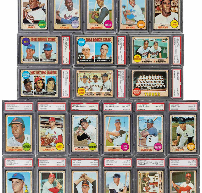 A complete set of 1968 Topps baseball cards 