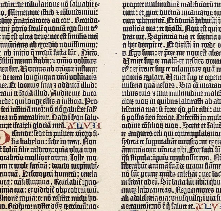 Gutenberg Bible leaf