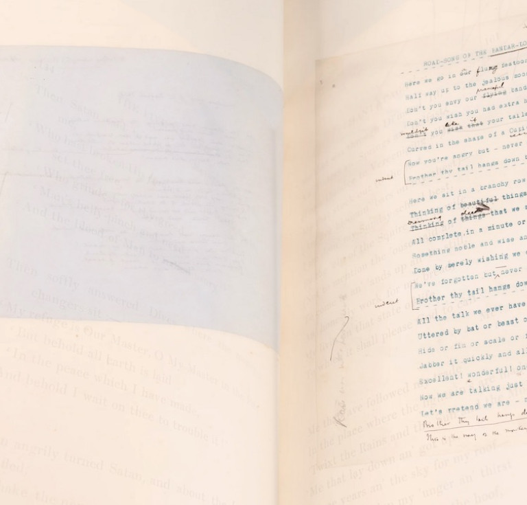 A typed insert from The Jungle Book proofs with Kipling’s late corrections