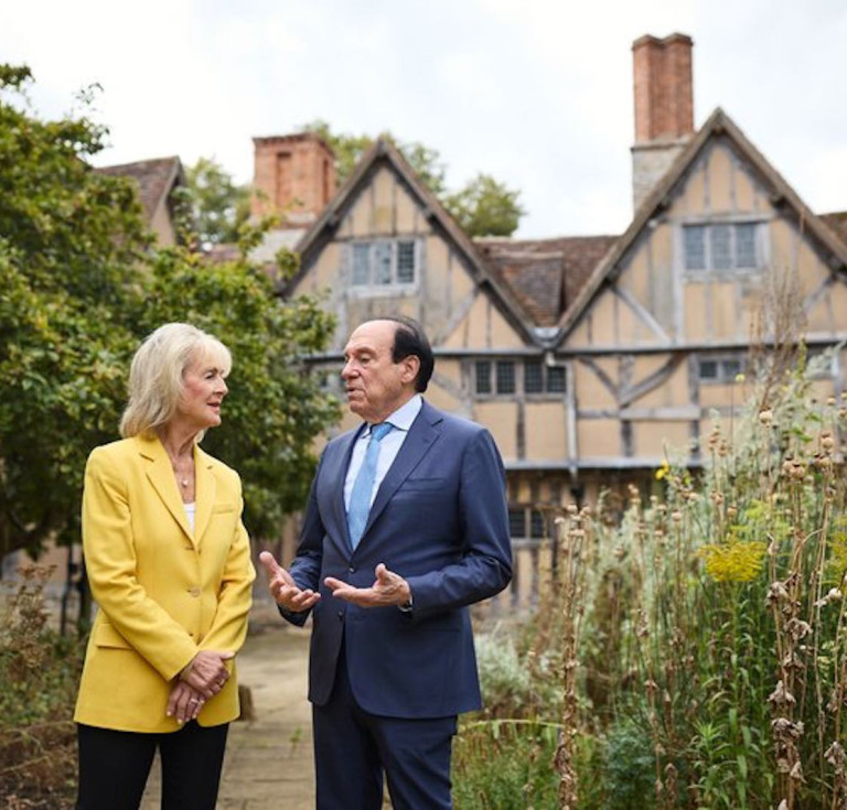 Shakespeare Birthplace Trust Chair Lady Cobham welcomes Ken Ludwig to Hall's Croft 