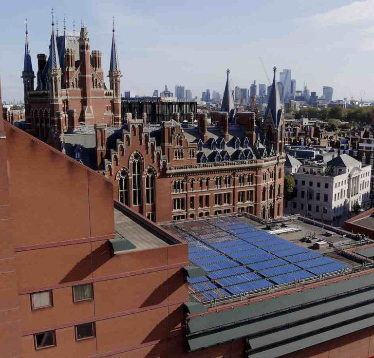 The British Library with its new solar installation