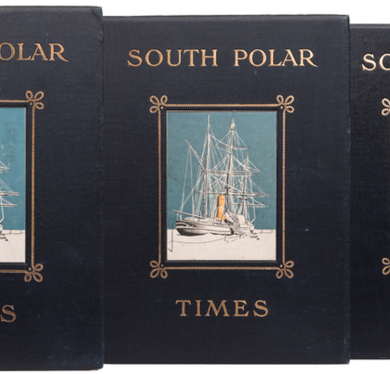 Covers of the three volumes of the "South Polar Times".