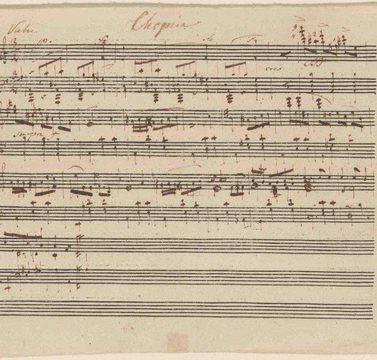 Frédéric Chopin, Valse, autograph manuscript, between 1815 and1849, recto